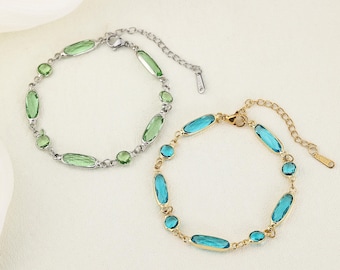 Birthstone Bridesmaid Bracelet, Personalized Wedding Gift for Bridesmaids, Custom Jewelry, Bridal Party Gift, Maid of Honor Bracelet