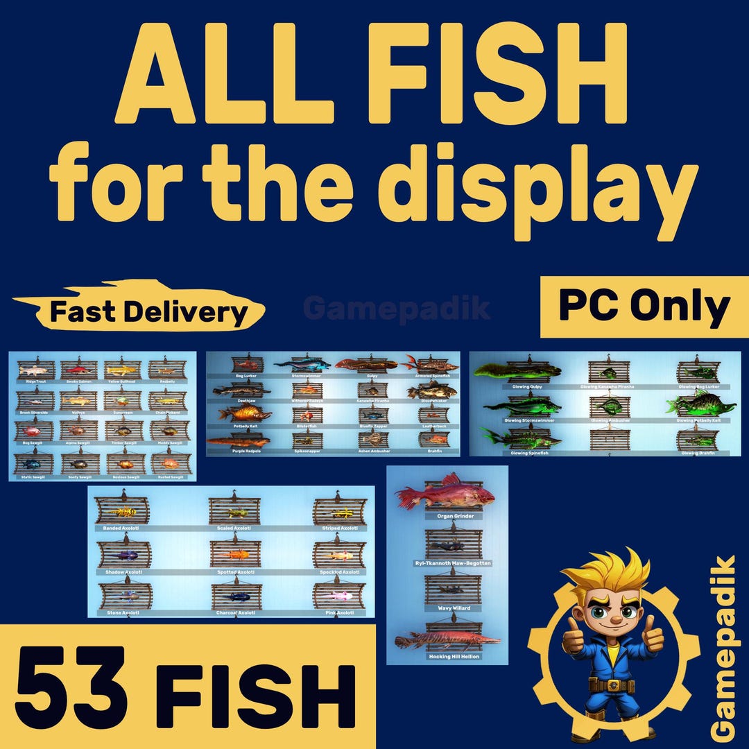 Fallout 76 |PC| - All Fish for the Display - 12 Axolotls and 44 Fish ...