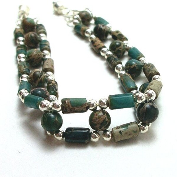 ON SALE Impression Jasper Handmade Unique woven Bracelet
