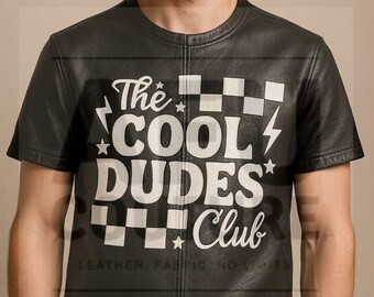 Genuine Leather T-Shirt: Black Sheep Biker Streetwear Top