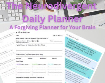 Nur eine Sache! ADHS Digitaler Planer für Exekutivfunktion | Neurodiversent-Toolkit, Goodnotes Journal, printable PDF