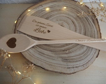 Personalisierter Holz Kochlöffel/ Pfannenwender mit Gravur Geschenk, Hochzeit, Einzug, Geburtstag, Weihnachten, Muttertag, Valentinstag,