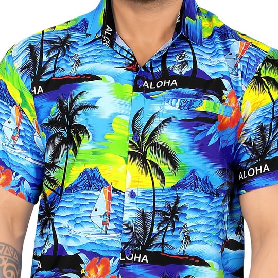 Palm Tree Casual Short Sleeve Aloha Hawaiian Shirt