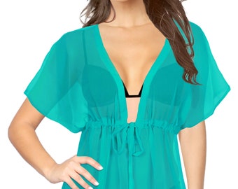 teal chiffon top