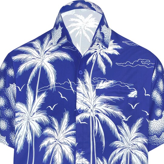 Hawaiian Tropical Beach Fun Palm Casual Button Down Shirts