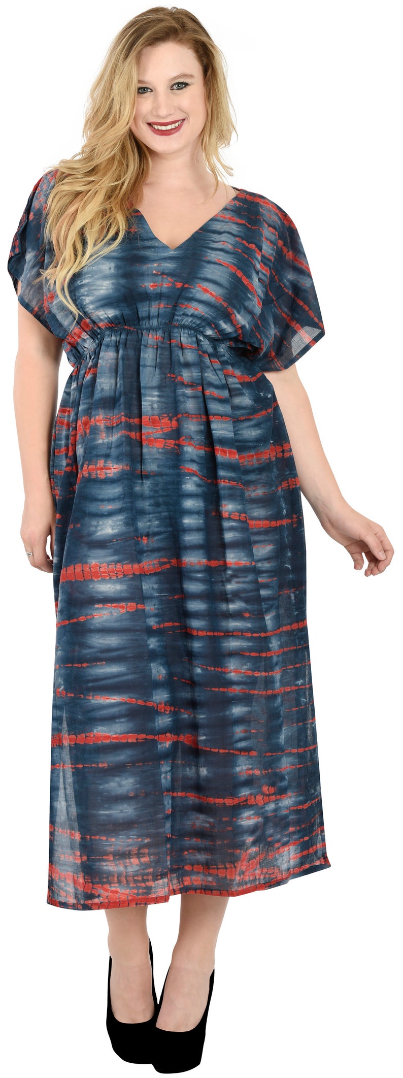 LA LEELA Multipurpose Soft Rayon Stretchable Caftan Cover up Long Casual Dress