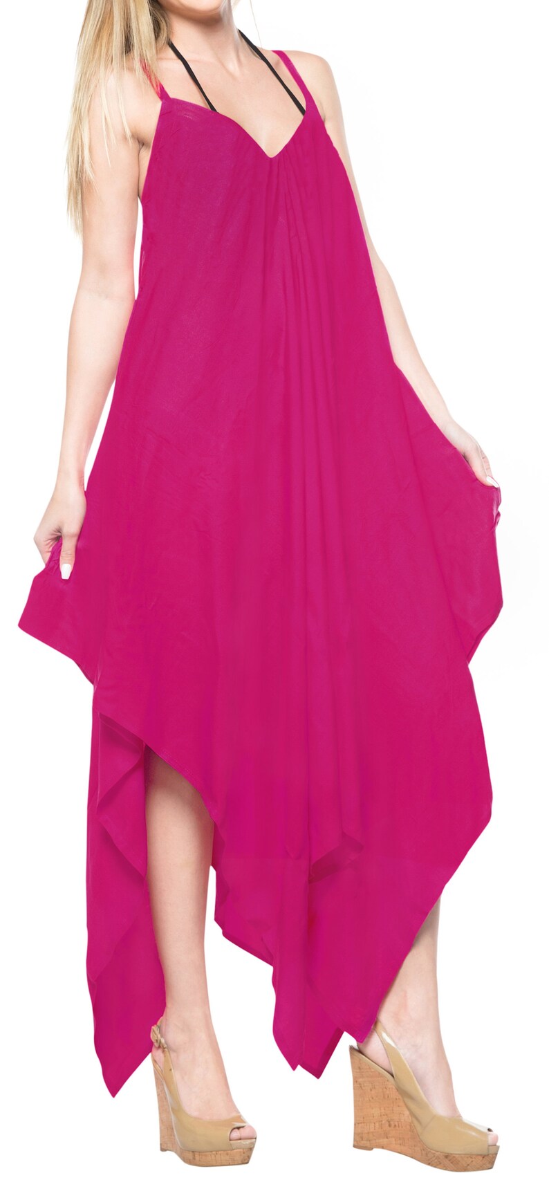 LA LEELA Women/'s Loose Pants Jumpsuit Cami Rompers Playsuit US 14-16W Pink/_C114