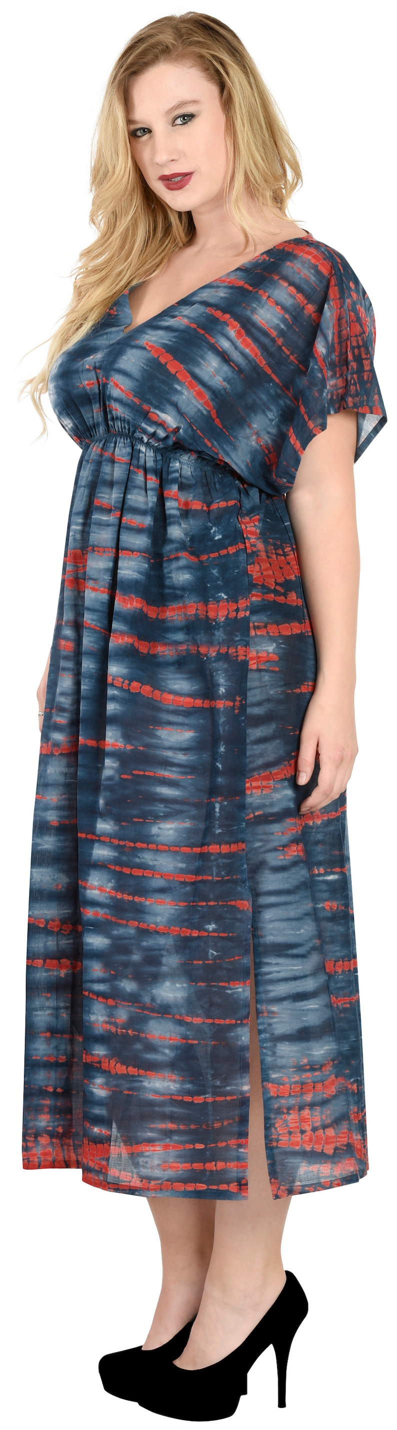 LA LEELA Multipurpose Soft Rayon Stretchable Caftan Cover up Long Casual Dress