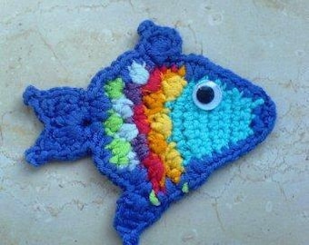 Multicolour Fish Applique Crochet PDF Pattern instant download