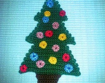 Christmas Ornament, Christmas Tree Crochet Applique PDF Pattern, instant download