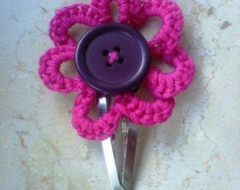 Cute Flower with button crochet pattern pdf instant download