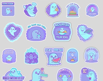 Ghost Foods Sticker pack | Laptop Stickers | Spooky Cute