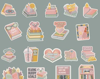 Printable Book Lover Stickers, Print and Cut Book Stickers, Book Stickers Pack, Bookish Stickers, Reader Stickers, Book Quotes