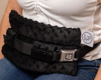 Post Surgery Seatbelt Pillow: Hysterectomy, C-Section, Abdominal Surgery Support; Plush Comfort with Hot/Cold Pack Pocket