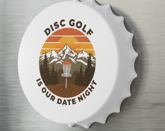 Abridor de garrafas com ímã para disc golf, ideia engraçada para presente de disc golf, decoração de disc golf, itens para disc golf, brindes para disc golf, golfe com frisbee
