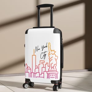 New York City Suitcase, Travel Luggage, Unique Gift for Travelers, City-Themed Baggage, Vacation Essentials, NYC Luggage, Hard Shell Luggage