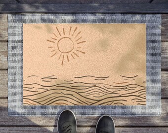 Felpudo con diseño de olas / Decoración para casas de lago / Accesorio para botes pontón