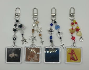Billie Eilish Inspired Album Keychain | double sided | Beaded Bag Charm, Y2K Jewelry