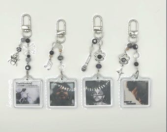 The Weeknd Inspired Album Keychain | Double sided | Beaded Charm, XO Tour Merch, Acubi