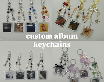 Custom Album Keychain | Double Sided Picture | Personalized bag charm, y2k artist gift keyring, kpop present
