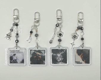 The Weeknd Inspired Album Keychain | Double sided | Beaded Charm, XO Tour Merch, Acubi