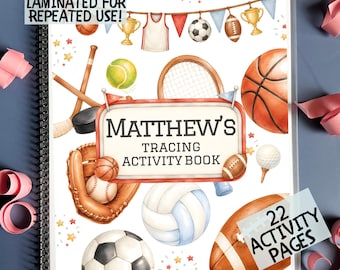 Custom Dry Erase Kids Back to School PreK Gift Idea Activity Book Personalized Tracing Book Preschool Handwriting Letter Practice Workbook