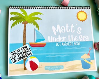Dot Marker Beach Activity Book Dot Sticker Summer Book Writing Preschool Learning Children&#39;s Busy Activity Book Screen Free Montessori