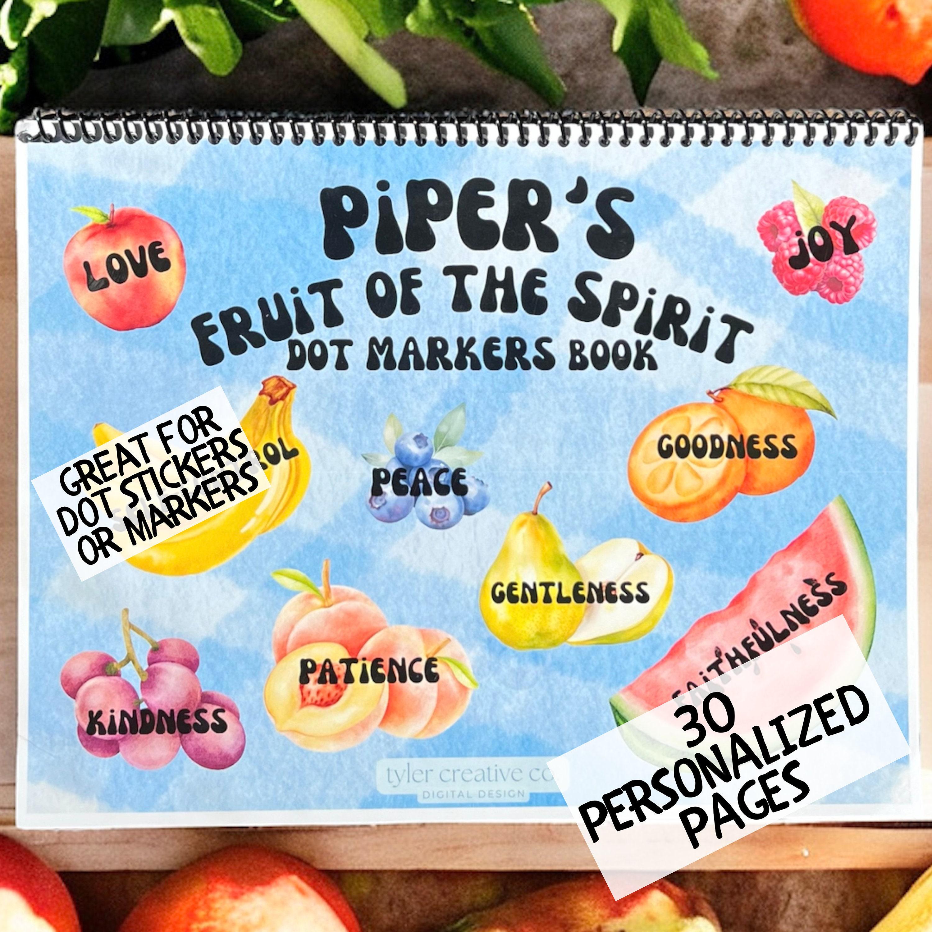 Personalized Dot Marker Activity Book Bible Verse Sticker Book Toddler Custom Quiet Book Preschool Learning Busy Book Fruit of the Spirit