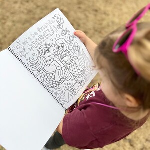 Personalized Coloring Book Custom Girl Mermaid Birthday Gift Idea Kids Activity Book Toddler Preschool Learning Quiet Book Kids Busy Book Bild 3