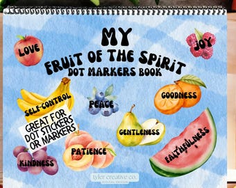 Dot Marker Activity Book Bible Verse Dot Sticker Book Toddler Custom Quiet Book Preschool Learning Busy Book Fruit of the Spirit Book
