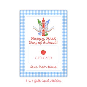 Back to School Teacher Custom Gift Card Holder Printable Gift Tag Teacher First Day of School Gift Tag Printable Gift Card Tag for Teachers