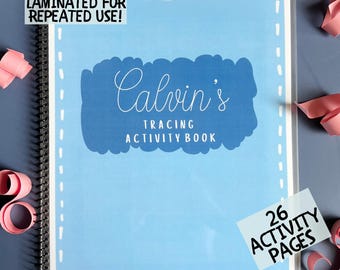 Personalized Letter Practice Name Book Montessori Learning Educational Worksheet Tracing Book Custom Activity Book Laminated Homeschool