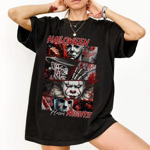 Halloween Horror Nights 2025 Shirt, Haunted House Icons T-Shirt, Spooky Horror Night Tee, Scary Event Graphic Top, HHN Fan Gift