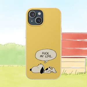 Funda biodegradable para teléfono con diseño de Snoopy / Divertida funda ecológica para iPhone / Regalo para amantes de los perros, regalo de cumpleaños único, [...]