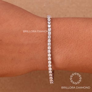 4,0 mm delicate ronde briljante moissaniet diamanten armband, trouwarmband, alledaagse stijl armband, jubileumcadeau, armbanden voor vrouwen