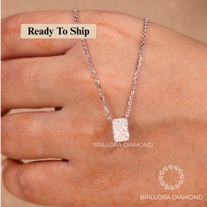 1.53CT Radiant Cut Lab Grown Diamond Necklace, Solitaire Necklace, Gift For Wife, Pendant chain, Bridal Necklace, 14K White Gold Pendant