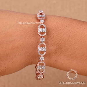 4.0TCW Micro Mariner-stijl ronde Moissaniet diamanten armband, armbanden voor vrouwen, bruiloft armband, huwelijkscadeau, bruidsmeisjes cadeau voor haar