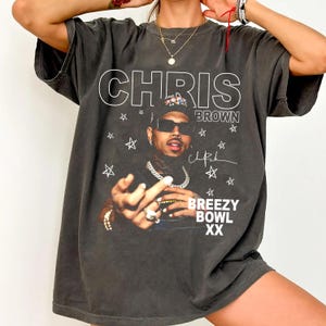 Comfort Colors Chris Brown Middle Finger Shirt, Concert 2025 Shirt, Chris Brown Breezy Bowl XX Graphic Tee, Music Y2k T-Shirt