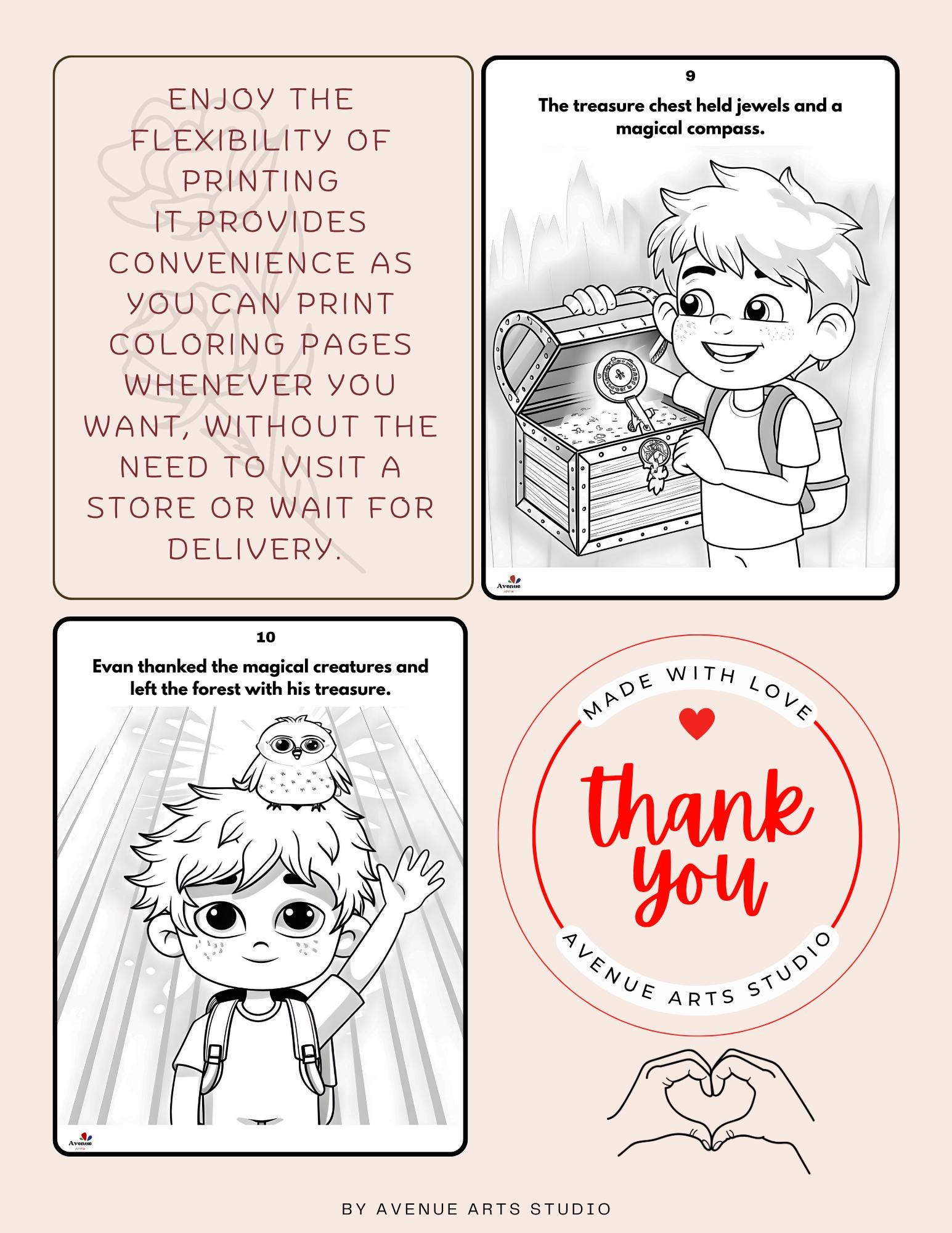 Printable Coloring Storybook (PDF) Coloring Pages for Kids | Evan and ...