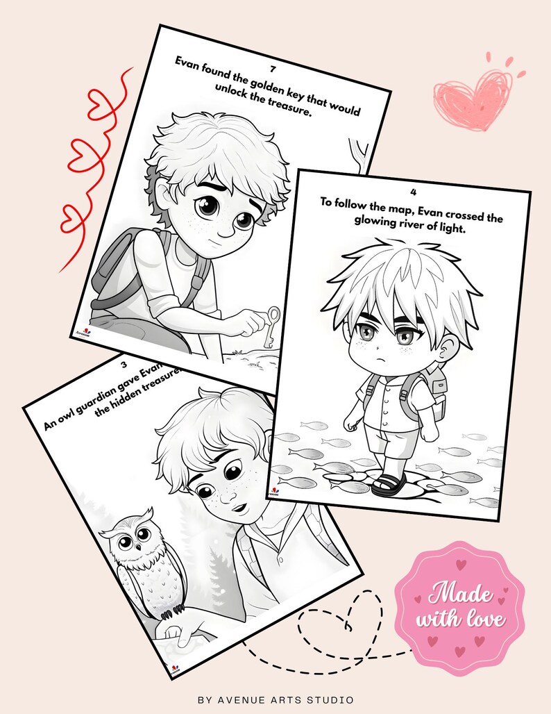 Printable Coloring Storybook (PDF) Coloring Pages for Kids | Evan and ...