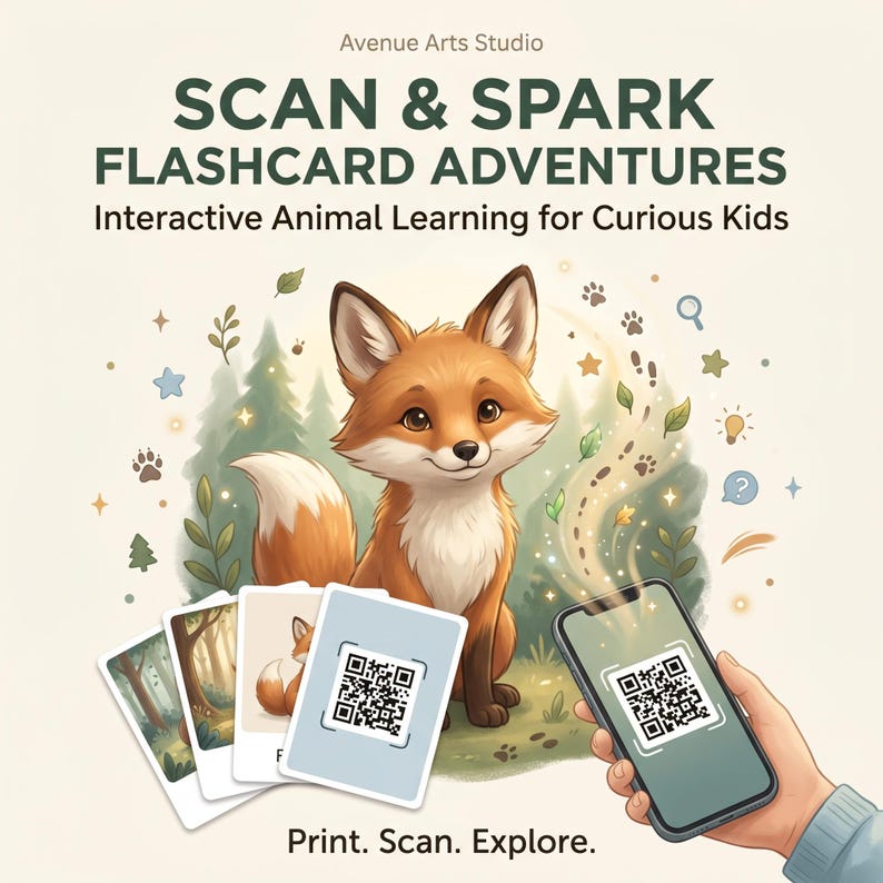 Animal Flashcards for Kids | Interactive QR Learning Cards | Scan ...