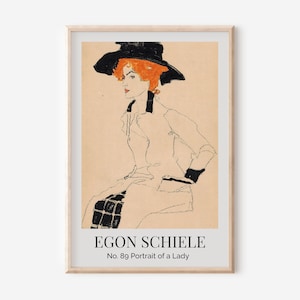 Egon Schiele Damporträtttryck: Vintage expressionistisk konst (digital nedladdning)