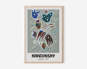 Kandinsky - Untitled | Printable Exhibition Poster, Vintage Kandinsky Wall Art, Bauhaus Wall Decor, Digital Download