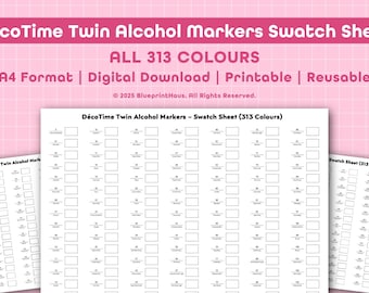 DécoTime Alcohol Twin Markers – blad kleurstalen (ALLE 313 KLEUREN)