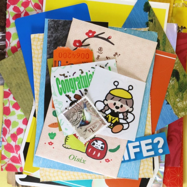 1 Set of Collage / Scrapbooking Kit / Junk Journal / Assemblage Grab Bag (S22700225)