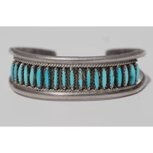Valentino & Matilda Banteah - Zuni Native Sterling Silver Needle Point Bracelet image 5