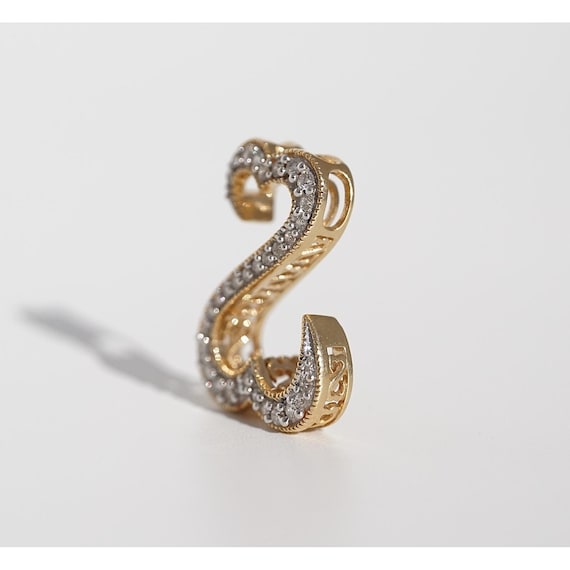 14k Solid Gold Two Interlocking Hearts Natural Hi… - image 8