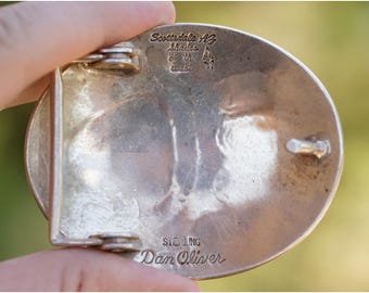Dan Oliver - Navajo Bear Claw Overlay Sterling Silver  display picture 1