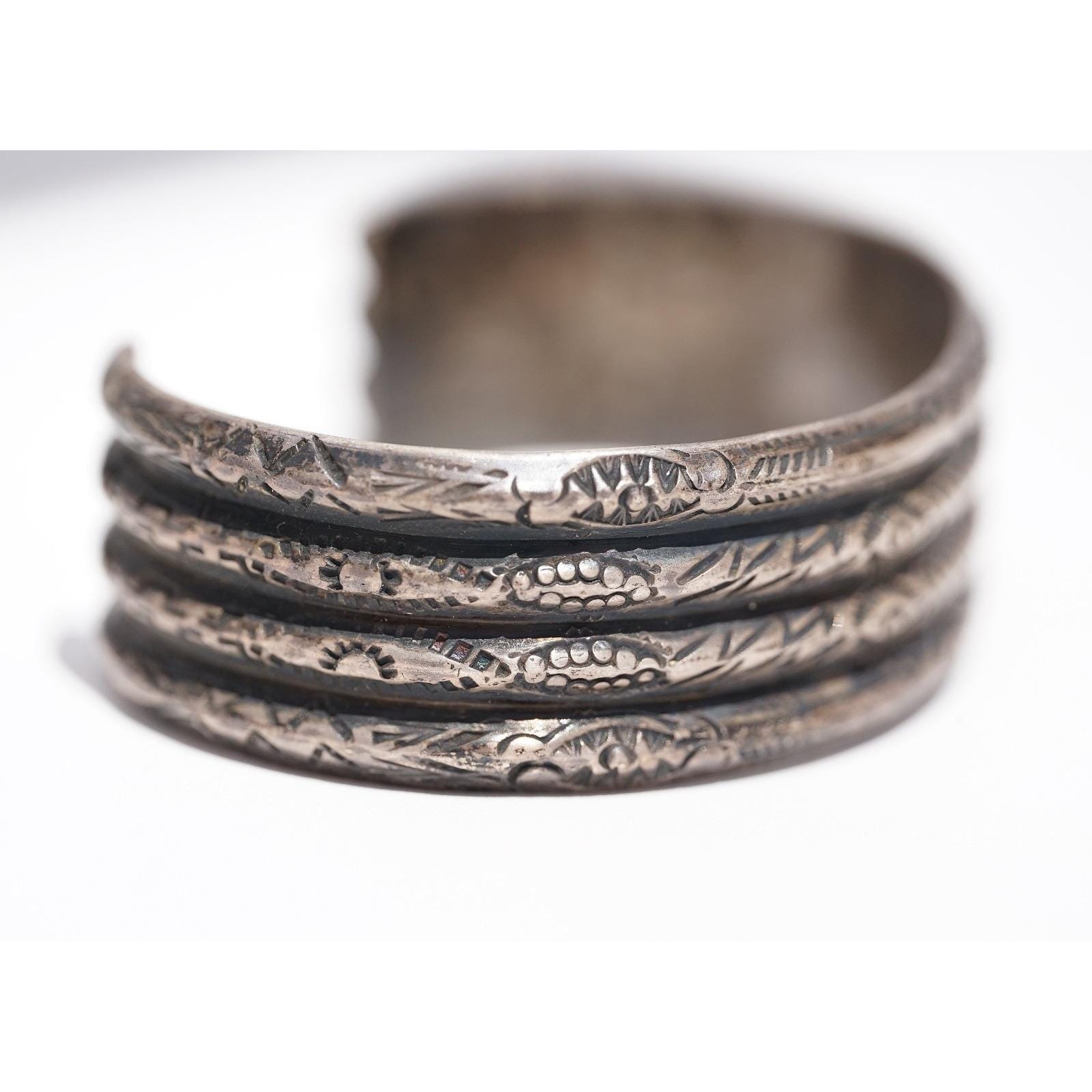 Antique Old Pawn Navajo Native Indian Sterling Silver Cuff Bracelet ...