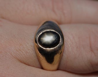 Herren Vintage 10k Solid Gelbgold Natürliche Stern Saphir Ring - Größe 10 8,61g